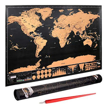Carica l'immagine nel visualizzatore di Gallery, CAMWAY Mappa del Mondo da Grattare,Scratch Map World Extra Large 82X59...