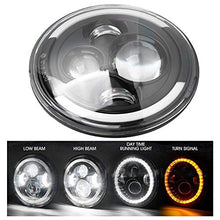 Carica l'immagine nel visualizzatore di Gallery, Qiilu Lampada Frontale a LED da 7 Pollici 150W Halo Light, Auto e Moto...
