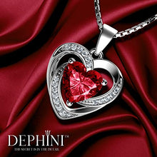 Carica l'immagine nel visualizzatore di Gallery, DEPHINI - Collana con cuore rosso - argento Sterling 925 - pietra... - Ilgrandebazar
