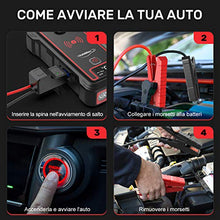 Carica l'immagine nel visualizzatore di Gallery, YABER Avviatore di Emergenza, 2500A 23800mAh Impermeabile Avviatore...