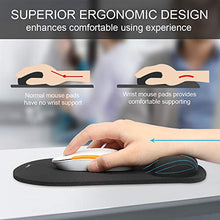 Carica l'immagine nel visualizzatore di Gallery, TECKNET Tappetino Mouse Polso Impermeabile, Pad Ergonomico con S, Nero