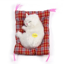 Carica l'immagine nel visualizzatore di Gallery, Zerodis Simulazione Sleeping Cat Toy con Soft Mat Bed durevole Vocalize White - Ilgrandebazar