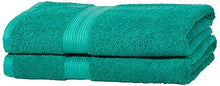Carica l'immagine nel visualizzatore di Gallery, AmazonBasics - Set di 2 asciugamani da bagno che non Verde Turchese - Ilgrandebazar