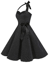 Carica l'immagine nel visualizzatore di Gallery, DRESSTELLS Donne 1950 Audrey Hepbun Vintage con S, Black Small White Dot - Ilgrandebazar