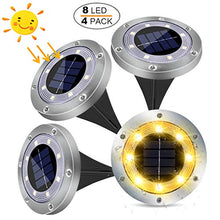 Carica l'immagine nel visualizzatore di Gallery, LED Luce Solari Giardino Esterno,MUZEY 4 Pezzi 8Led Lampada Solare da...