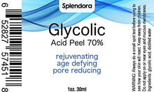 Carica l'immagine nel visualizzatore di Gallery, Splendora acido glicolico al 70% - pro pelle a buccia - alleggerimento della pelle, Age Defying, cancellare le rughe, pori dilatati, cicatrici da acne - Ilgrandebazar