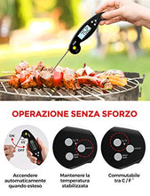 Carica l'immagine nel visualizzatore di Gallery, Homasy Termometro da Cucina, 2-3S Lettura Istantanea, IPX6 Scuro Nero