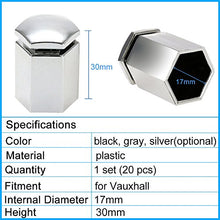 Carica l'immagine nel visualizzatore di Gallery, KKmoon Set di 20Pz 17mm Auto Pneumatico Dado Bullone Copertura argento