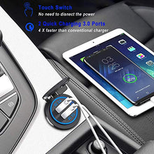 Carica l'immagine nel visualizzatore di Gallery, QC3.0 Presa USB per Auto Doppio con Interruttore Touch 12V / 24V 36W Blu