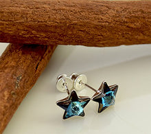 Carica l'immagine nel visualizzatore di Gallery, Crystals &amp; Stones, meravigliosi orecchini a stella in argento Bermuda Blue - Ilgrandebazar