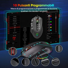 Carica l'immagine nel visualizzatore di Gallery, PICTEK Mouse Gaming RGB, da con 6 DPI Nero