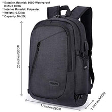Carica l'immagine nel visualizzatore di Gallery, WAWJ Unisex Multiuso Antifurto Zaino con Porta USB, per PC Nero