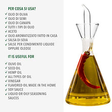 Carica l'immagine nel visualizzatore di Gallery, Classe Italy - Oliera in Vetro salvagoccia Conica-Dosatore Olio e 250 ml - Ilgrandebazar