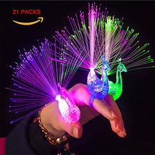 Carica l'immagine nel visualizzatore di Gallery, WELLXUNK Giocattolo di Festa LED,21 Pezzi Anelli Luminosi,LED Luce da Dito... - Ilgrandebazar
