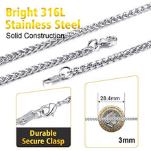 Carica l'immagine nel visualizzatore di Gallery, PROSTEEL Collana Uomo Donna Catena Grano Ricambio per Argento(3 Mm) - Ilgrandebazar