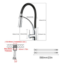 Carica l'immagine nel visualizzatore di Gallery, GAVAER Rubinetto per Cucina con Doccetta Estraibile, Silicone Nero E-6001