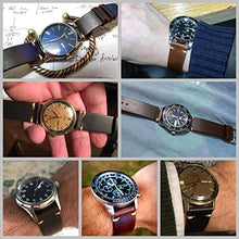 Carica l'immagine nel visualizzatore di Gallery, Cinturini orologi in pelle, APACHE Crazy Horse/Cera 20mm, Olio Marrone Chiaro - Ilgrandebazar