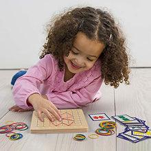 Carica l'immagine nel visualizzatore di Gallery, Coogam Geoboard di Legno con Carte Pattern attività e Bande Gomma -... - Ilgrandebazar