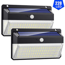 Carica l'immagine nel visualizzatore di Gallery, Lampade Solari a da Led Esterno,【 Alta Efficienza 228LED-2200mAh】VOOE Luce...