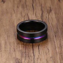 Carica l'immagine nel visualizzatore di Gallery, Daesar Anello in Acciaio Inox per Uomo Argento Anelli 8MM Nero - Ilgrandebazar