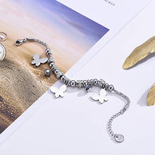 Carica l'immagine nel visualizzatore di Gallery, Braccialetti Pop-corn per le donne, Bracciale con ciondolo Charm #5 Farfalla - Ilgrandebazar