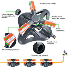 Carica l'immagine nel visualizzatore di Gallery, Weeygo Irrigatore Prato, Lawn Sprinkler Automatico Rotante a 360 °,...