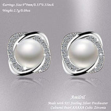 Carica l'immagine nel visualizzatore di Gallery, Orecchini con Perle D’acqua Dolce, Amilril Argento Sterling 925 5A Style1