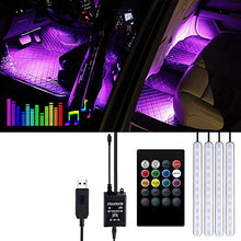Carica l'immagine nel visualizzatore di Gallery, Luci LED Interne Auto, 4 Strisce 48 Lampadine Multicolore Impermeabili, Kit...