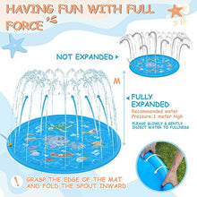 Carica l'immagine nel visualizzatore di Gallery, Funny House Tappetino Gioco d'Acqua, 170CM Splash Play Mat di Spruzzi...