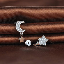 Carica l'immagine nel visualizzatore di Gallery, Infinite U, eleganti orecchini a forma di stella e luna, in argento Sterling... - Ilgrandebazar