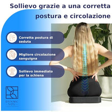 Carica l'immagine nel visualizzatore di Gallery, Cuscino Cuneo - Cuscino per Sedile Auto – Cuscino per Sedia Ufficio – Cuscino Auto sedile e Ufficio Antiscivolo - Auto Cuscini Perfetto per Sedie da Ufficio o per l'Auto (Nero/33.5 x 37 x 2-7.2 cm)