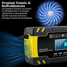 Carica l'immagine nel visualizzatore di Gallery, InThoor Caricabatterie e Mantenitore Auto 12V/24V 8A, 12 V e 24 V, 8 Amp