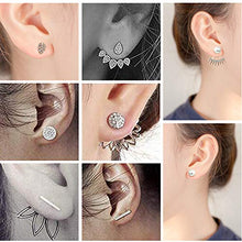 Carica l'immagine nel visualizzatore di Gallery, Orecchini, Comius 9 Pairs Jacket CZ Stud Fiore di Loto Cava Orecchino...