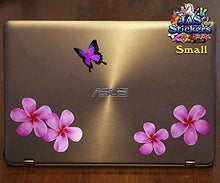 Carica l'immagine nel visualizzatore di Gallery, Fiore frangipani plumeria rosa doppio + farfalla adesivi auto autoadesivi -... - Ilgrandebazar