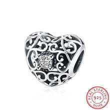 Carica l'immagine nel visualizzatore di Gallery, HMILYDYK, charm a forma di cuore in argento sterling con cristalli Swarovski... - Ilgrandebazar