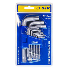 Carica l'immagine nel visualizzatore di Gallery, S&amp;R Chiavi TORX a brugola Set chiavi allen, 15 pz., esagonali extra...
