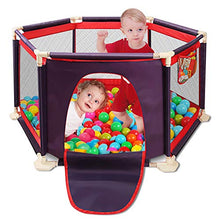 Carica l'immagine nel visualizzatore di Gallery, Box Playard per bambini 6 pannelli portatile Aqua Play Center con rete rosso - Ilgrandebazar