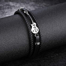 Carica l'immagine nel visualizzatore di Gallery, Jlbuay Bracciale da Uomo acciaio inossidabile vero cuoio bracciale... - Ilgrandebazar