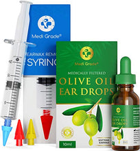 Carica l'immagine nel visualizzatore di Gallery, Medi Grade Kit Siringa per Pulizia Orecchie con Olio d’Oliva in Gocce –... - Ilgrandebazar