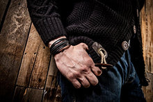 Carica l'immagine nel visualizzatore di Gallery, SERASAR | Bracciale in Pelle Premium per Uomo Nero e Marrone | - Ilgrandebazar