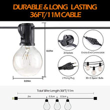 Carica l'immagine nel visualizzatore di Gallery, Osaloe Catena Luminosa Lampadina, 11 M/36FT Luci Stringa Lampadina con 30+5