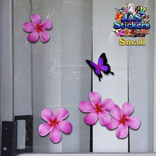 Carica l'immagine nel visualizzatore di Gallery, Fiore frangipani plumeria rosa doppio + farfalla adesivi auto autoadesivi -... - Ilgrandebazar