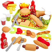 Carica l'immagine nel visualizzatore di Gallery, Buyger Vassoio Hamburger e Hotdog Cucina Cibo Giocattoli per Bambini