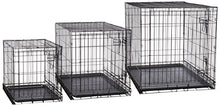 Carica l'immagine nel visualizzatore di Gallery, AmazonBasics - Gabbia in metallo pieghevole per cani, Portiera Doppia, 91 cm