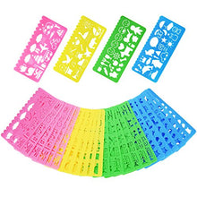 Carica l'immagine nel visualizzatore di Gallery, Set di Stencil Stampini da Disegno in Plastica per Bambini, 74 Forme, 24... - Ilgrandebazar