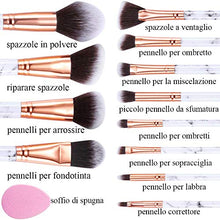 Carica l'immagine nel visualizzatore di Gallery, Pennelli Make Up Start Makers12Pcs Set di Per Trucco in Marmo 12PCS