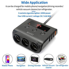 Carica l'immagine nel visualizzatore di Gallery, MANLI Sdoppiatore Accendisigari, 12V/24V Adattatore da 3 accendisigari 4 USB