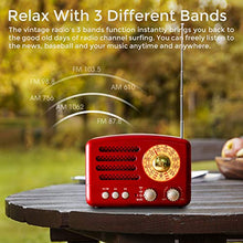 Carica l'immagine nel visualizzatore di Gallery, PRUNUS Radio a transistor ricaricabile Bluetooth in stile Classico Retro...