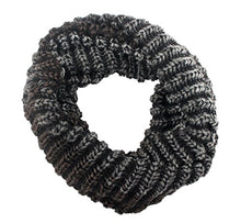 Carica l'immagine nel visualizzatore di Gallery, Scaldacollo in maglia, sciarpa ad anello unisex stampato col. Nero-Grigio - Ilgrandebazar