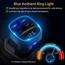 Carica l'immagine nel visualizzatore di Gallery, Cocoda Trasmettitore Bluetooth per Auto, [Blue Ambient Ring Light] Kit...